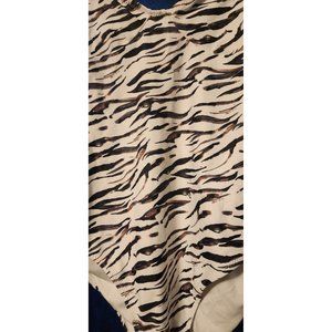 TOPSHOP one piece swimsuit tiger striped animal print womens size 6